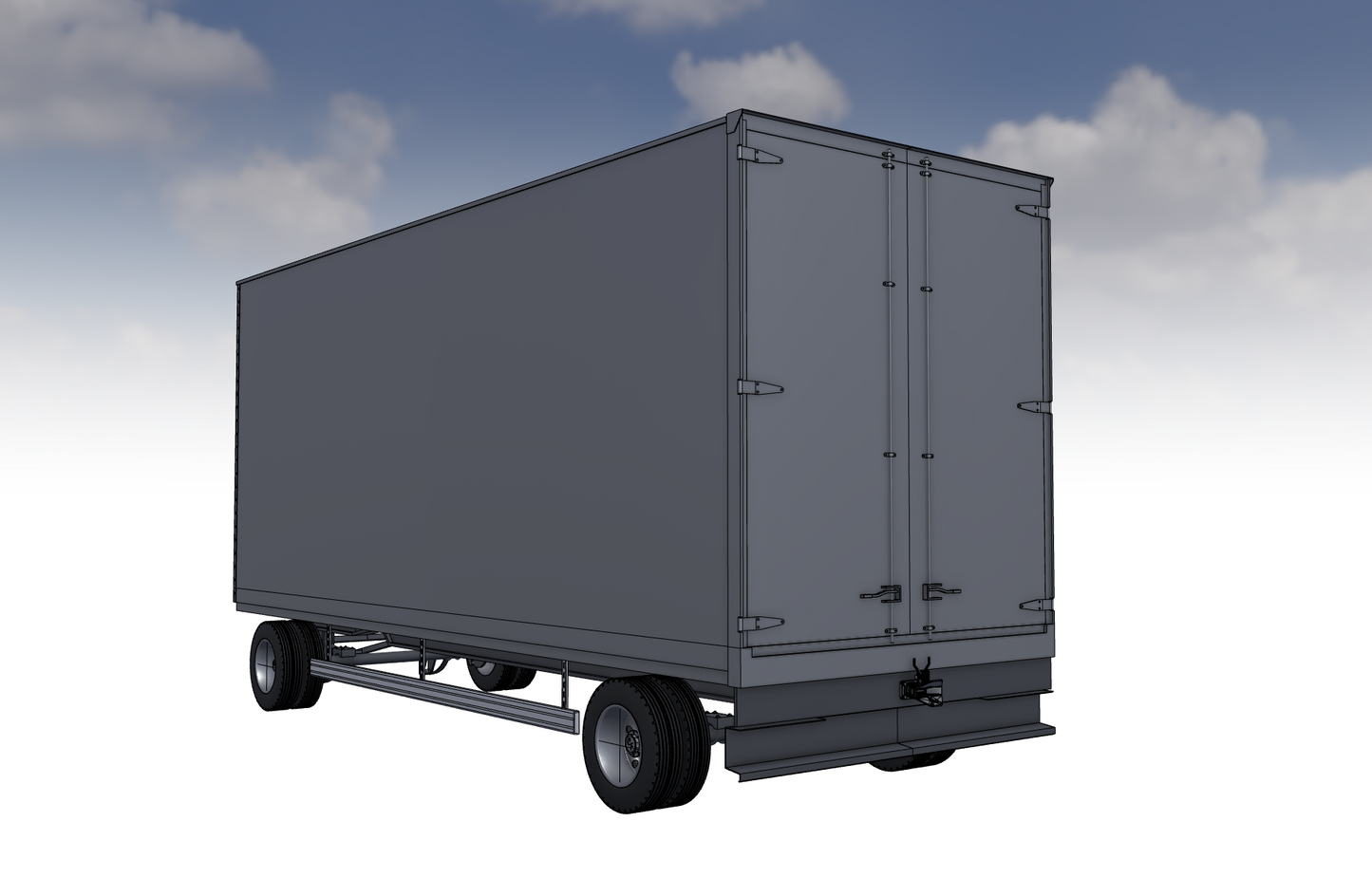 Remorque fourgon 3D type 1