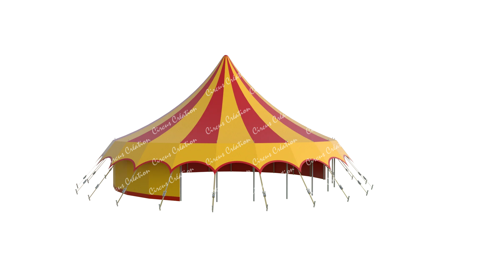 tente cirque Tente ménagerie cirque 3D type 1