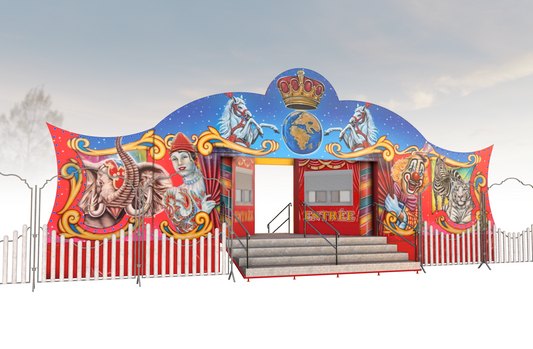 Remorque caisse cirque 3D type 1 + barrières