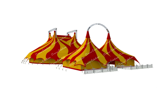 Chapiteau 3D avec intérieur + tente d'accueil type 1