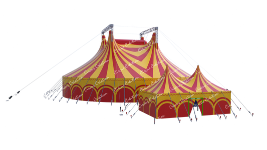 Chapiteau 3D avec intérieur + tente d'accueil type 2